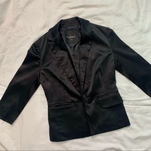 Kira Plastinina Black Vintage Silk Blazer Women Size XXS 3/4 sleeves